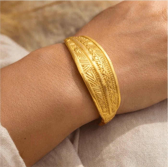 Copper bracelet coated in gold rhodium - ELLY
