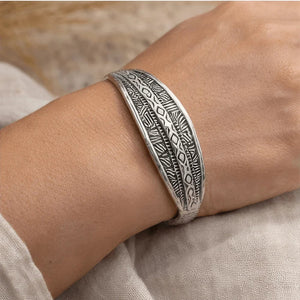 Copper bracelet coated in silver rhodium - ELLY