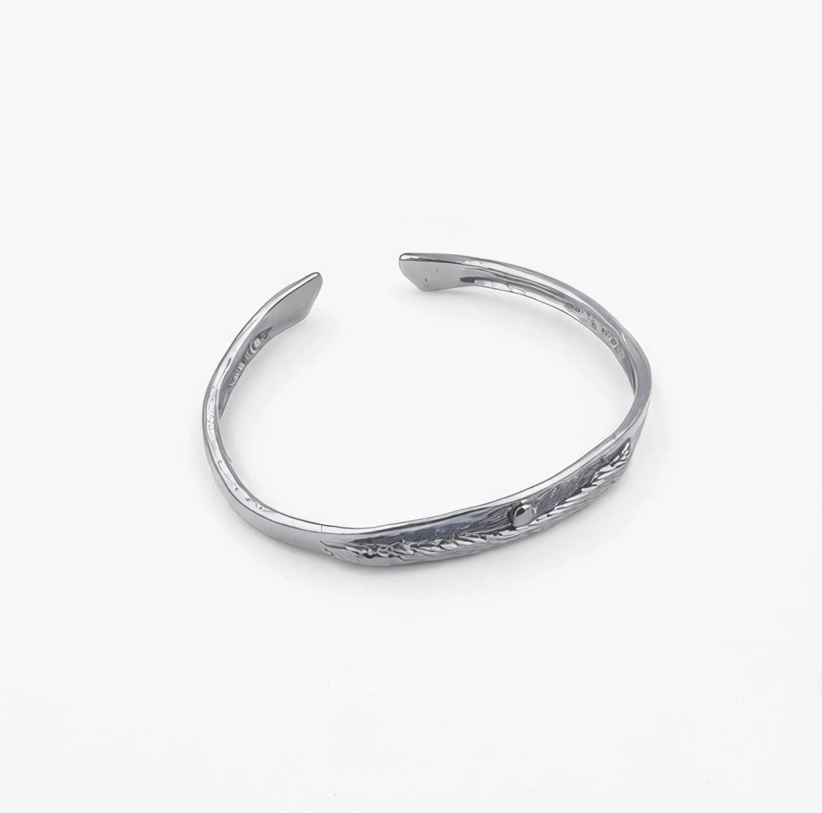 Copper bracelet coated in silver rhodium - ELLY