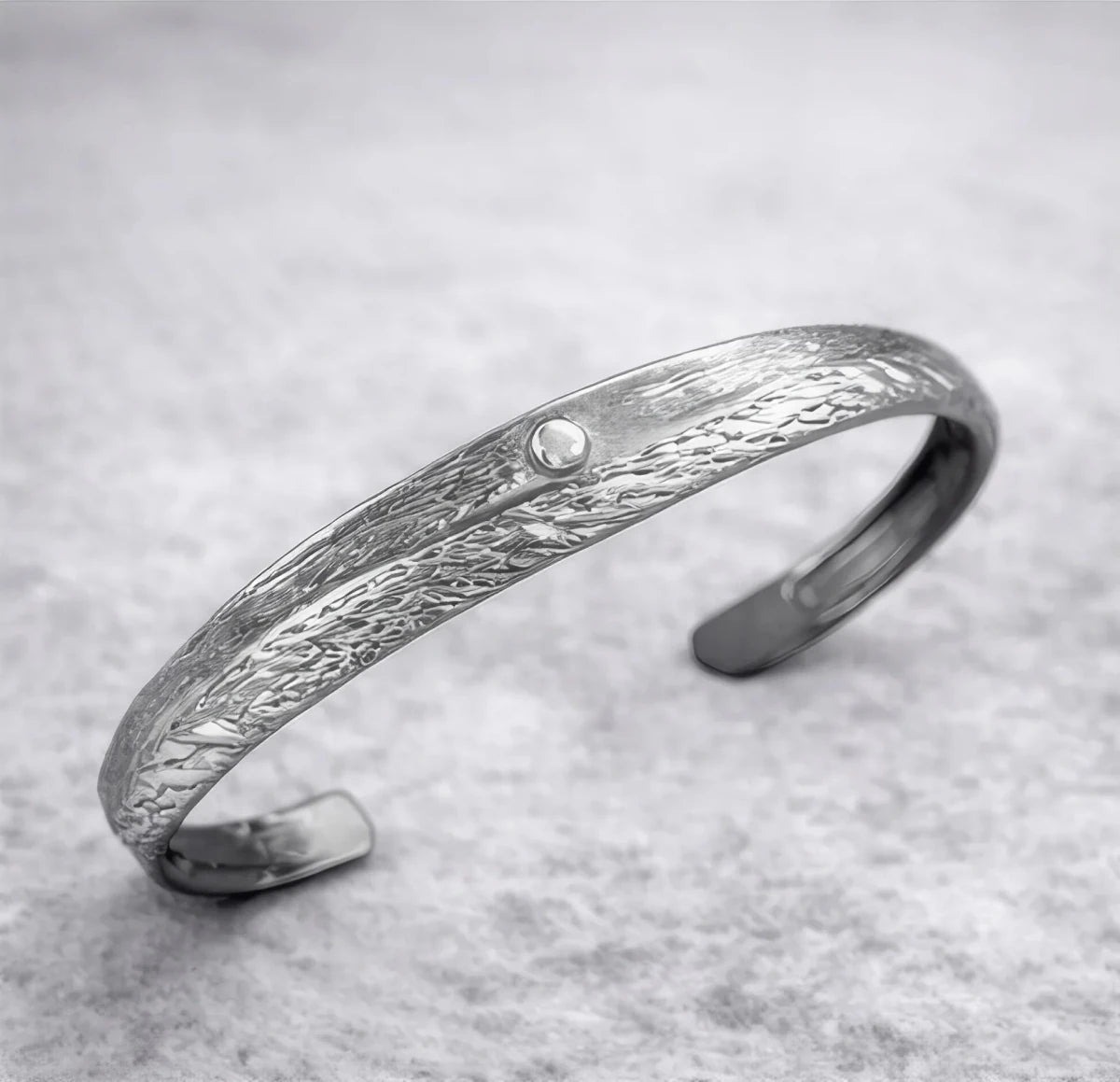 Copper bracelet coated in silver rhodium - ELLY