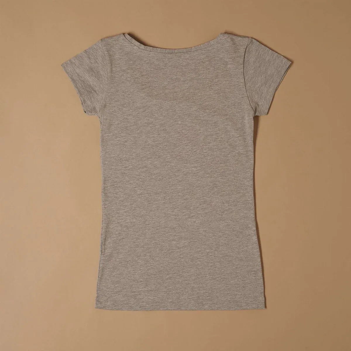 Cotton Scollo Lollo Scoop Neck T-Shirt – GRIGIO - ELLY