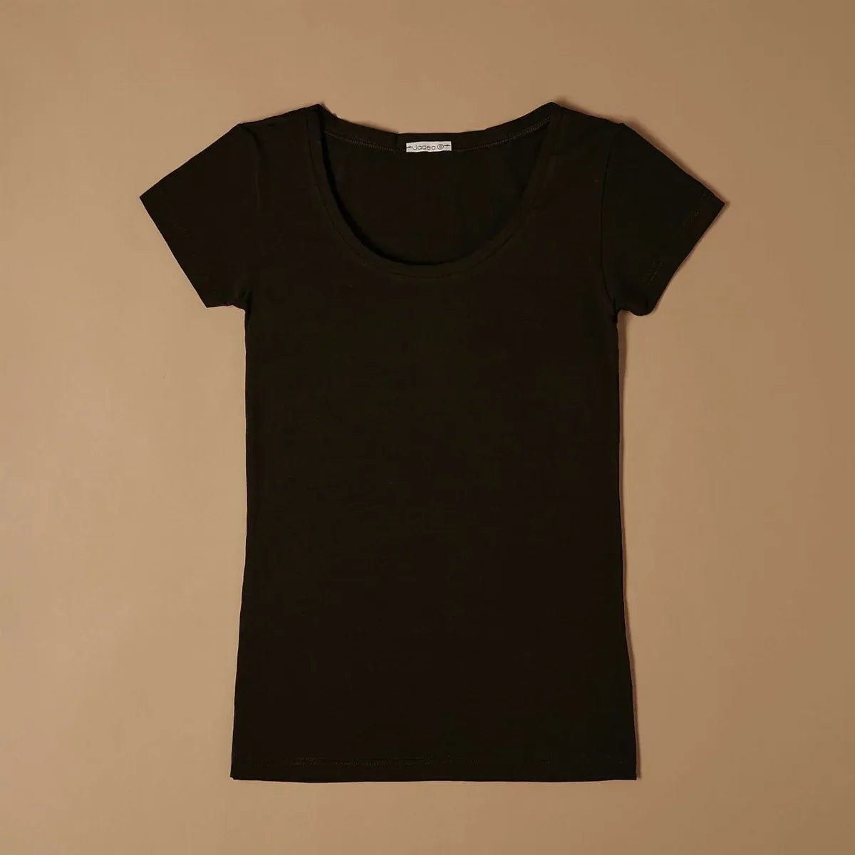 Cotton Scollo Lollo Scoop Neck T-Shirt – NERO - ELLY