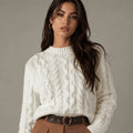 Cream Short Knit Sweater - ELLY