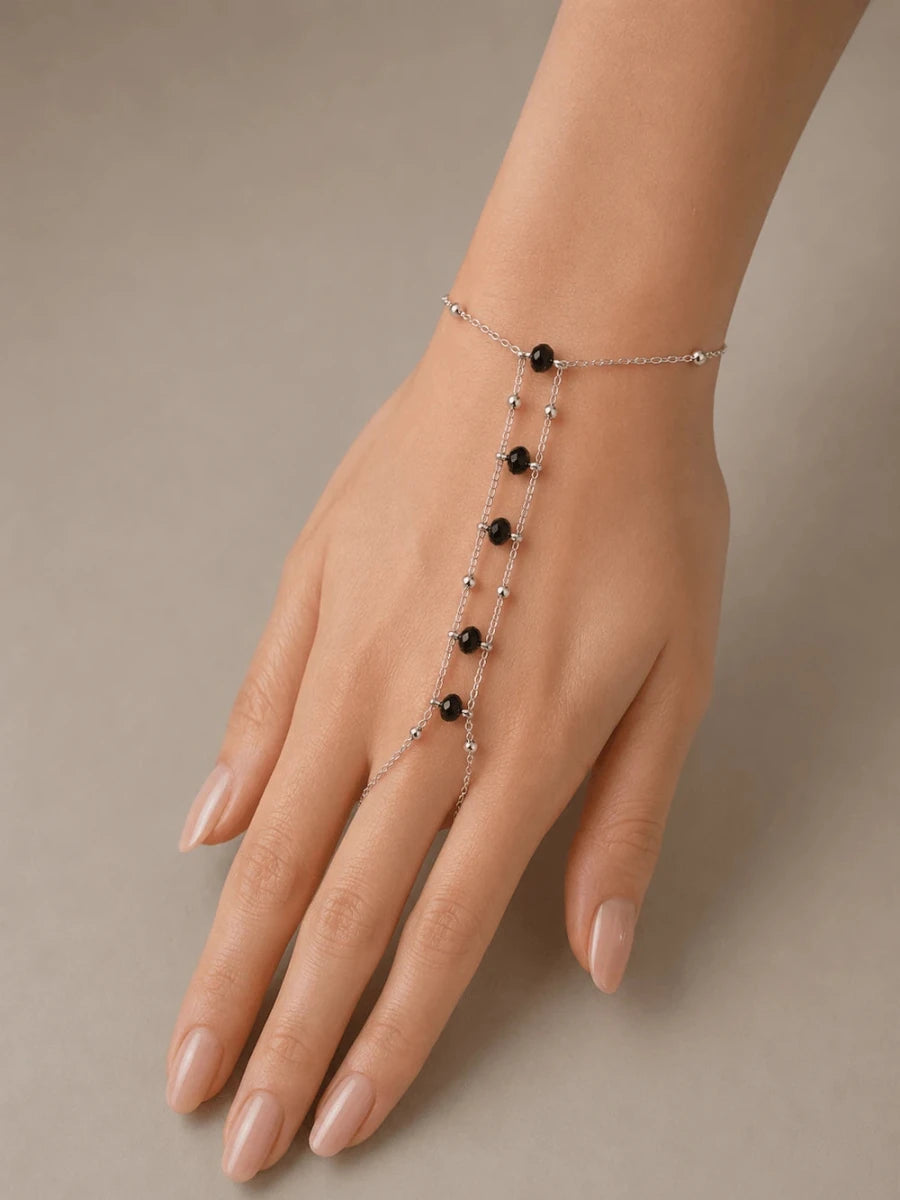 Crystal Chain Bracelet – Silver Tone - ELLY