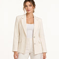 Crystal Embellished Cream Blazer - ELLY