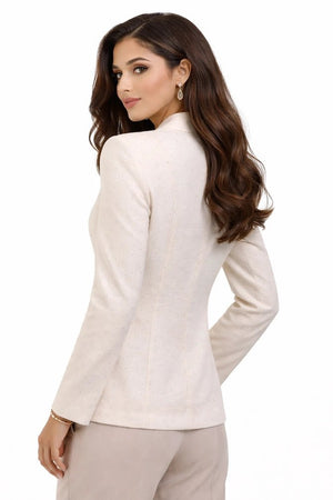 Crystal Embellished Cream Blazer – ELLY - ELLY