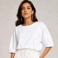 Crystal Embellished Oversized Top - ELLY