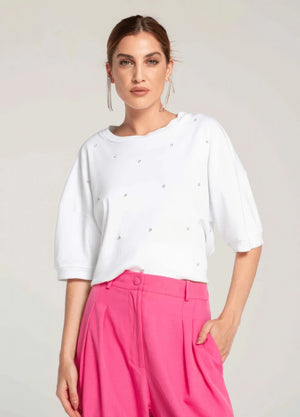 Crystal Embellished Oversized Top - ELLY
