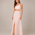 Crystal Rose One - Shoulder Cut - Out Maxi Dress - ELLY