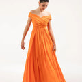 Draped Orange Dress – ELLY - ELLY