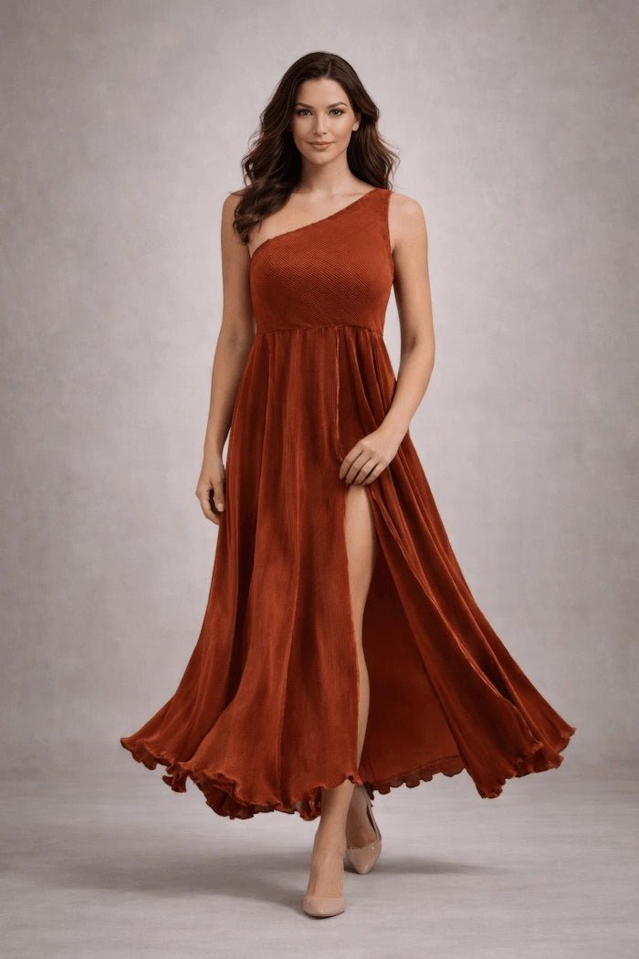 Draped Pleated Fabric Dress – ELLY - ELLY