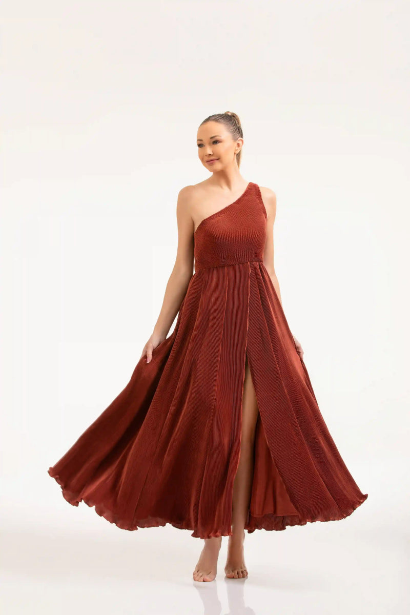 Draped Pleated Fabric Dress – ELLY - ELLY