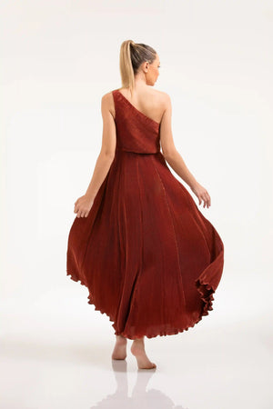 Draped Pleated Fabric Dress – ELLY - ELLY