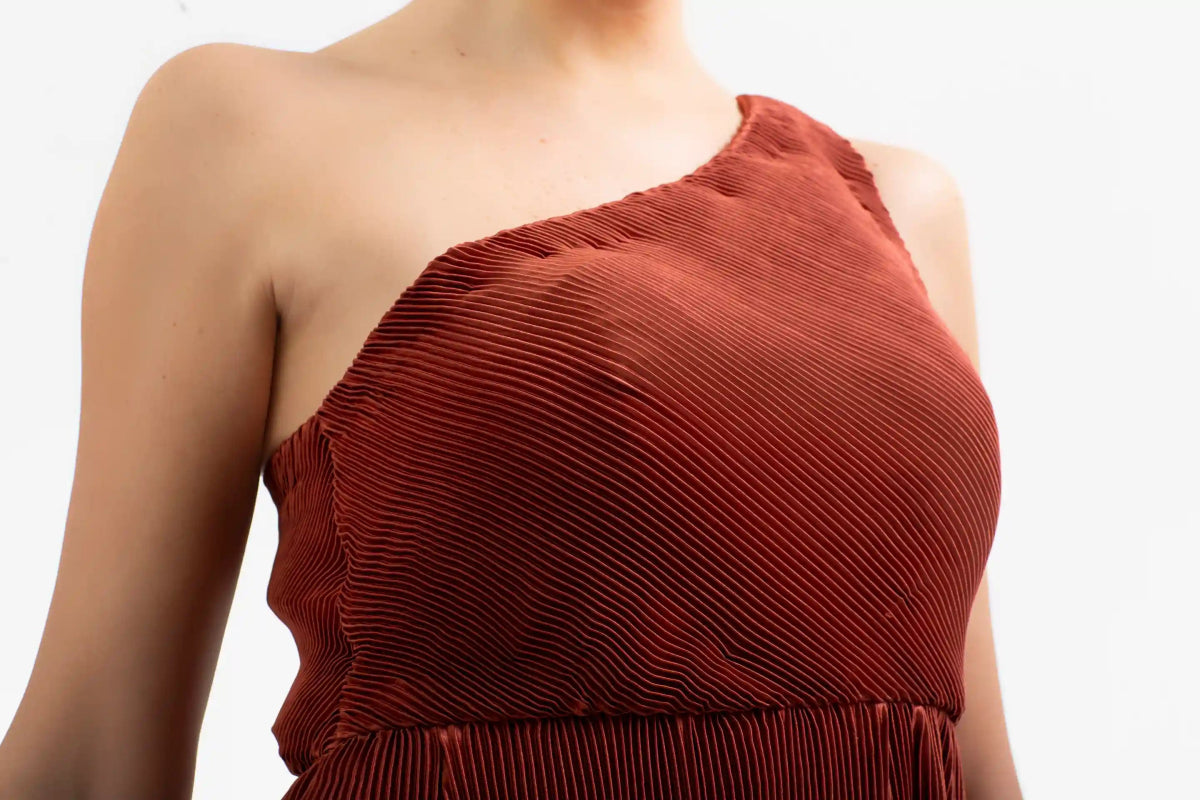 Draped Pleated Fabric Dress – ELLY - ELLY