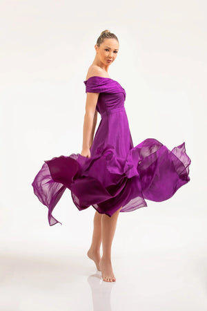 Draped Purple Dress – ELLY - ELLY