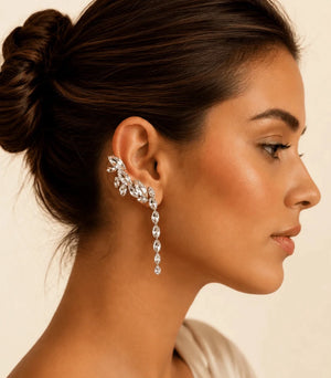 Earcuff Crystal Line Argento - ELLY