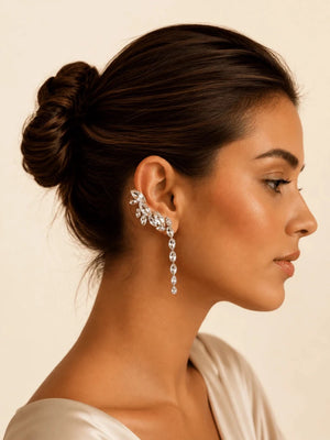 Earcuff Crystal Line Argento - ELLY
