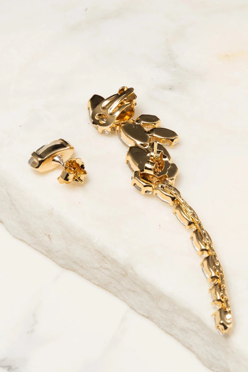 Earcuff Crystal Line Oro - ELLY
