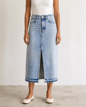 Effortless Denim Maxi Skirt - ELLY