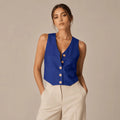 Eleganza Blu Sleeveless Vest (Blu) - ELLY