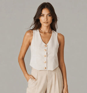 Eleganza Panna Sleeveless Vest - ELLY
