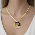 ELLY Logo Pendant Necklace – Gold - ELLY