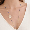 ELLY Violet Crystal Beaded Chain Necklace - ELLY