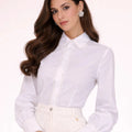 Embroidered Poplin Shirt – Bianco - ELLY