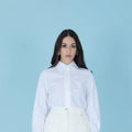 Embroidered Poplin Shirt – Bianco - ELLY