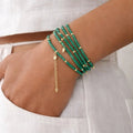 Emerald Green Beaded Convertible Necklace, Bracelet & Belt with Gold Charms - ELLY