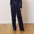 Fiorella Trousers in Gessato Blu - ELLY