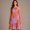 Floral Halter Mini Dress – Rosa - ELLY
