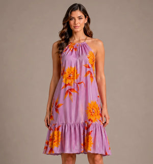 Floral Halter Mini Dress – Rosa - ELLY