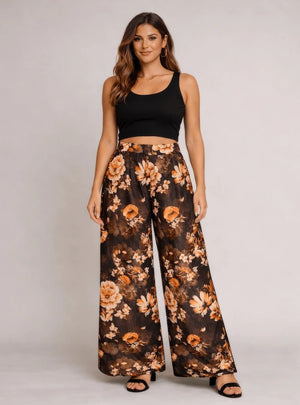 Floral Wide - Leg Trousers – ELLY - ELLY