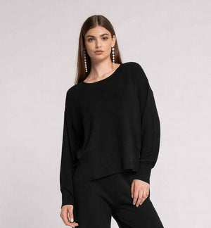 Fluid Knit Long - Sleeve Top – Nero - ELLY