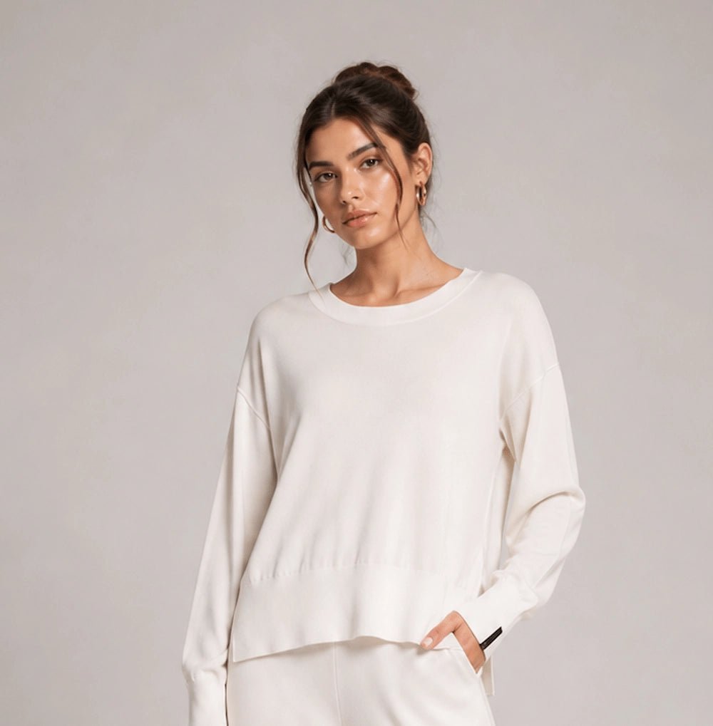 Fluid Knit Long - Sleeve Top – Panna - ELLY