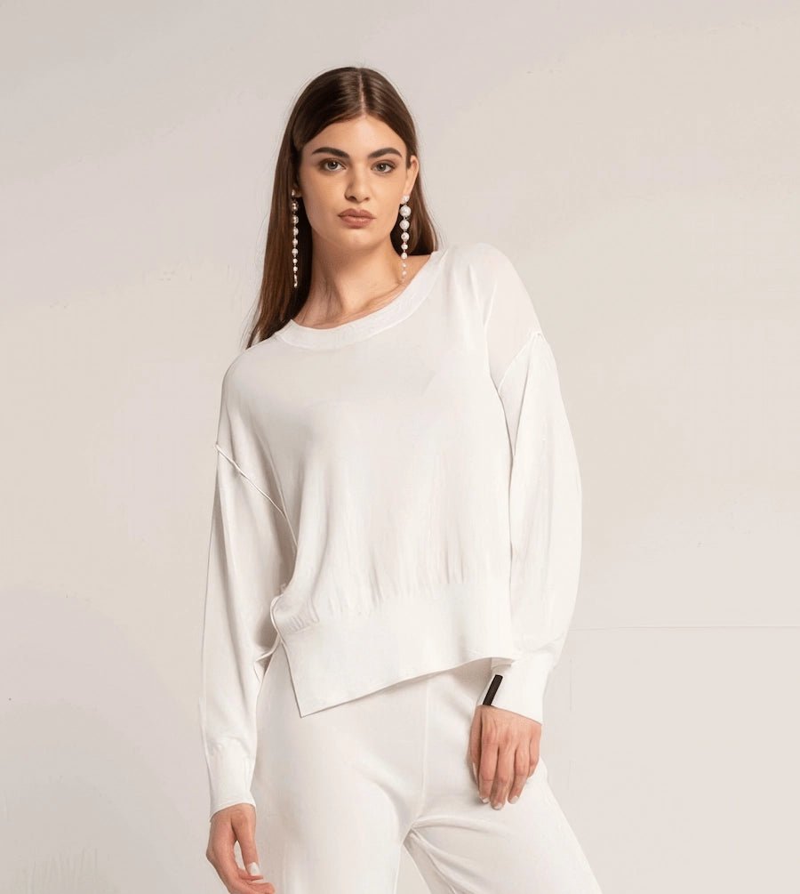 Fluid Knit Long - Sleeve Top – Panna - ELLY