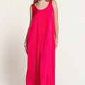 Fucsia Draped Back Maxi Dress - ELLY