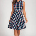 Geometric Flannel Dream Midi Dress - ELLY