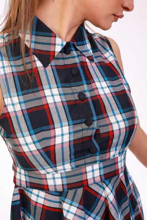 Geometric Flannel Dream Midi Dress - ELLY