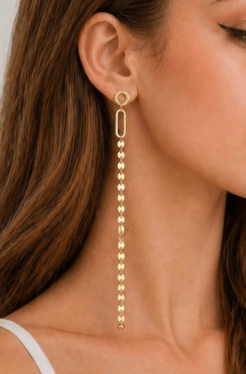 Gold Asymmetrical Ladybug Charm Drop Earrings - ELLY