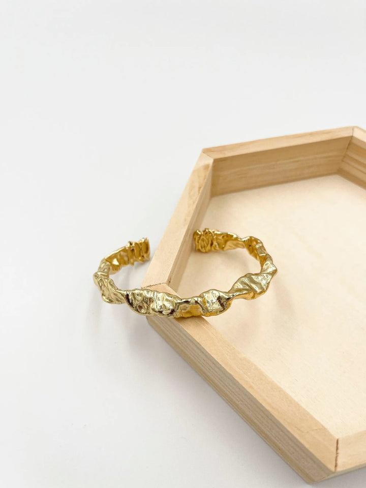 Gold Color Copper bracelet coated in rhodium - ELLY