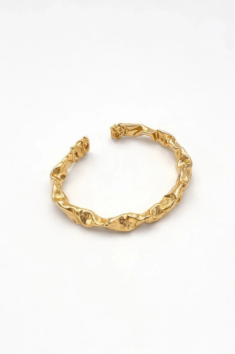 Gold Color Copper bracelet coated in rhodium - ELLY