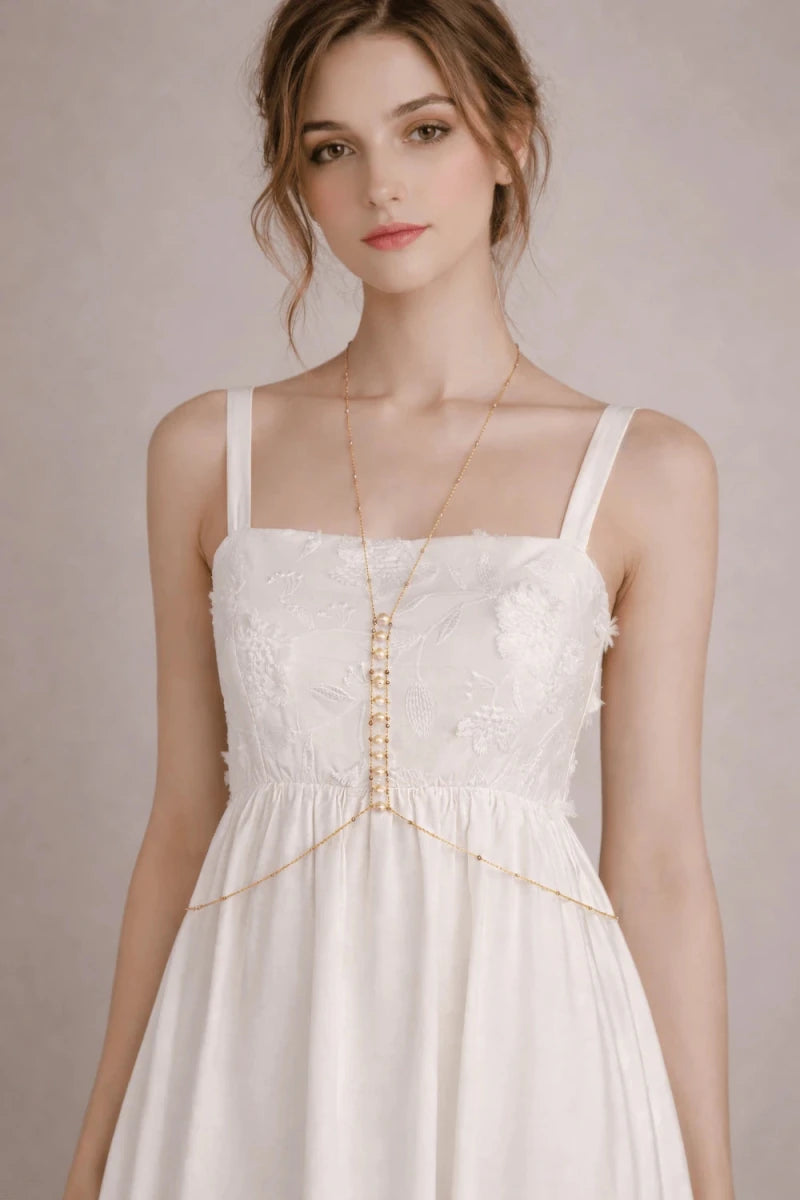 Gold & Pearl Double - Layer Necklace - ELLY