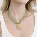 Green Fil Metallic Necklace - ELLY