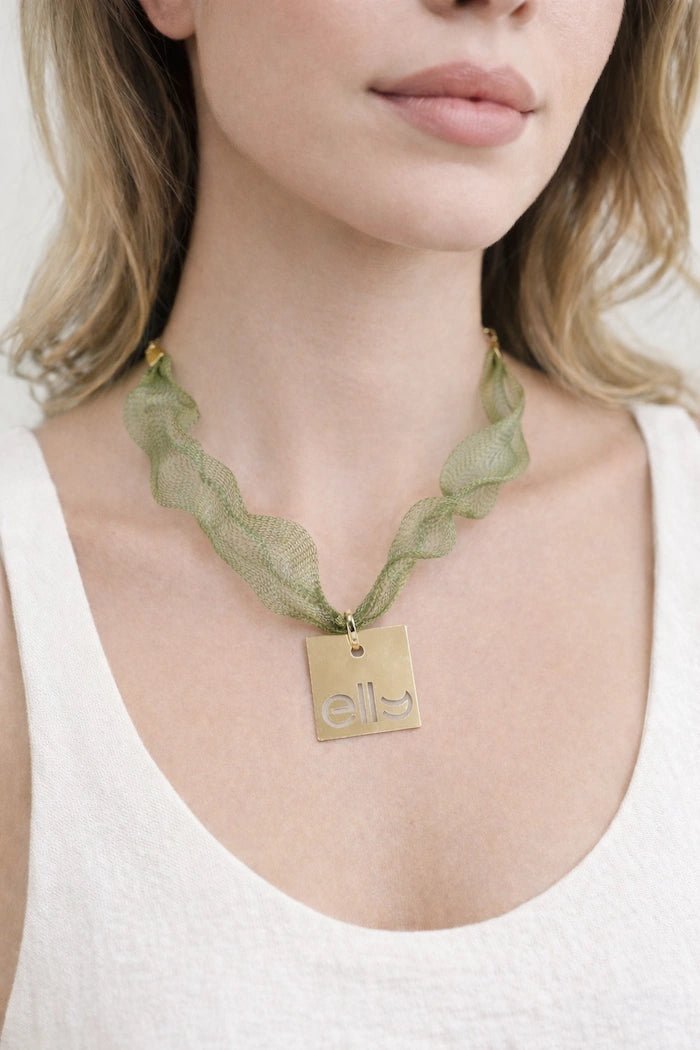 Green Fil Metallic Necklace - ELLY
