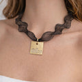 Grey Fil Metallic Necklace - ELLY