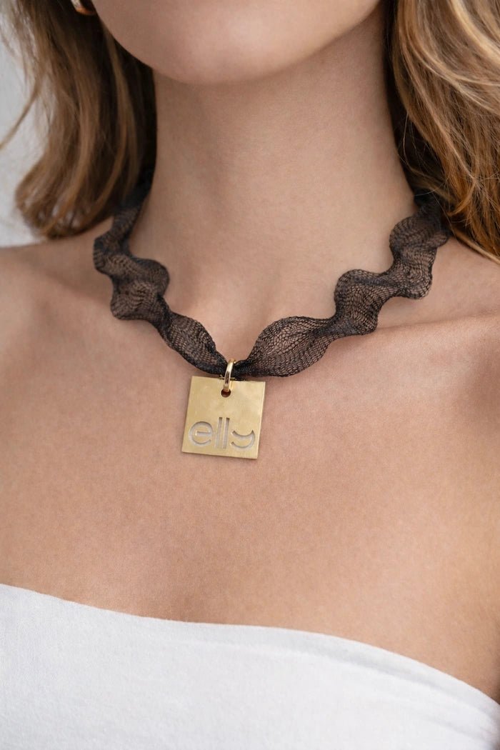 Grey Fil Metallic Necklace - ELLY