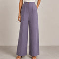 Grey Lilac Wide - Leg Pants - ELLY