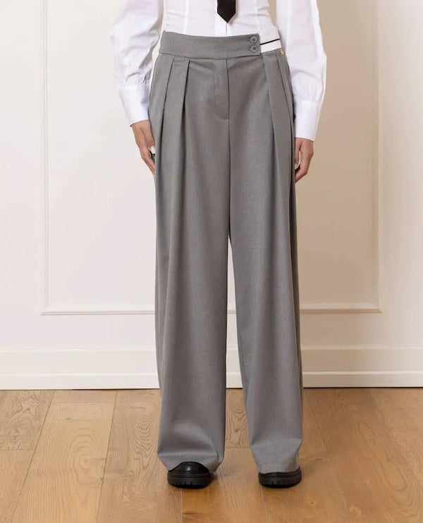 Grigio Sleek Sophistication Pants - ELLY